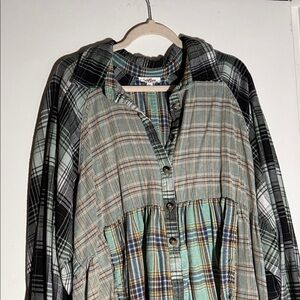 Gee Gee Plaid Button-Up Shirt Dress